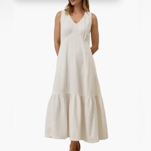 Pact Organic Cotton Double Gauze Beach to Brunch Dress – Large w Pockets